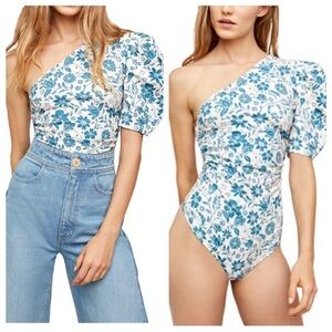 One shoulder floral print bodysuit free people